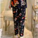 2 PCS NIGHTWEAR PAJAMA SHORTS SETS FOR WOMEN SLEEPWEAR BLACK