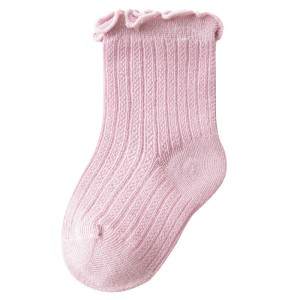Newborn Thin  Mesh Breathable Combed Cotton  Lace Socks - pink