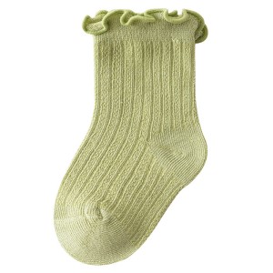 Newborn Thin  Mesh Breathable Combed Cotton  Lace Socks - green