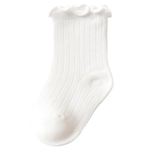 Newborn Thin  Mesh Breathable Combed Cotton  Lace Socks - white