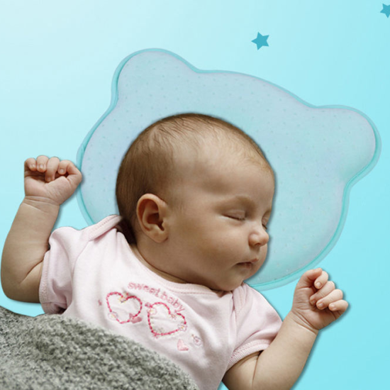 Memory foam newborn anti-bias head pillow