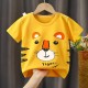 New Born Pure Cotton Short-Sleeved T-Shirt 0-7 Years Old - yellow