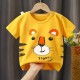 New Born Pure Cotton Short-Sleeved T-Shirt 0-7 Years Old - yellow