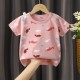 New Born Pure Cotton Short-Sleeved T-Shirt 0-7 Years Old - blue New Born Pure Cotton Short-Sleeved T-Shirt 0-7 Years Old - blue