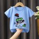 New Born Pure Cotton Short-Sleeved T-Shirt 0-7 Years Old - blue New Born Pure Cotton Short-Sleeved T-Shirt 0-7 Years Old - blue