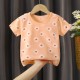 New Born Pure Cotton Short-Sleeved T-Shirt 0-7 Years Old - orange