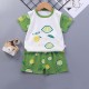 Breathable New Born Short Sleeve  Two Piece Cotton Outfit Matching Set