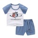 Breathable New Born Short Sleeve  Two Piece Cotton Outfit Matching Set