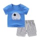 Breathable New Born Short Sleeve  Two Piece Cotton Outfit Matching Set