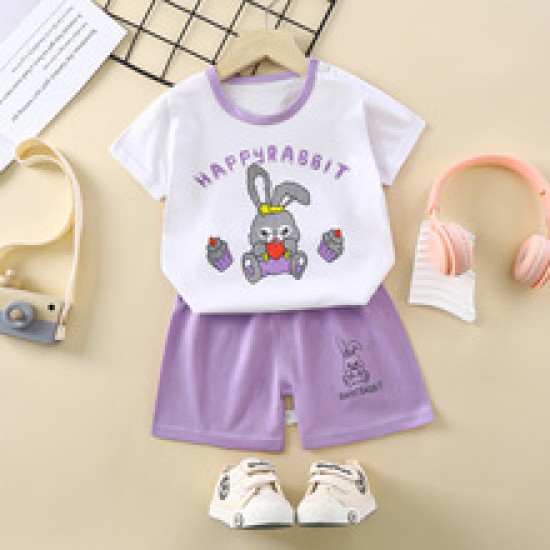 Cartoon print Newborn cotton short sleeve T-shirt and shorts Matching Set Cartoon print Newborn cotton short sleeve T-shirt and shorts Matching Set