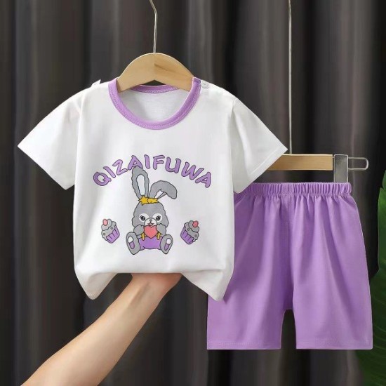 Cartoon print Newborn cotton short sleeve T-shirt and shorts Matching Set Cartoon print Newborn cotton short sleeve T-shirt and shorts Matching Set