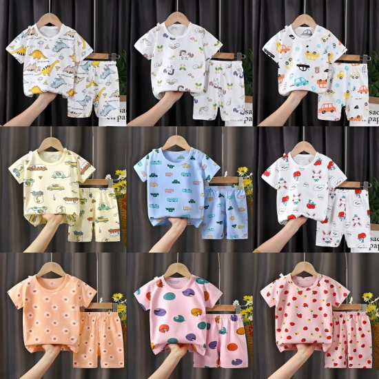 Fashion Short Sleeve T Shirts Cotton Shirts New Born Matching Set