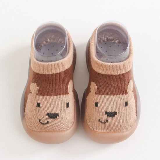 Newborn Infant Cartoon Design Socks Shoes For Kids Baby Girls - Breathable New Stylish Fashion For Boys Children - Soft Cotton Shoes - Brown Newborn Infant Cartoon Design Socks Shoes For Kids Baby Girls - Breathable New Stylish Fashion For Boys Children - Soft Cotton Shoes - Brown