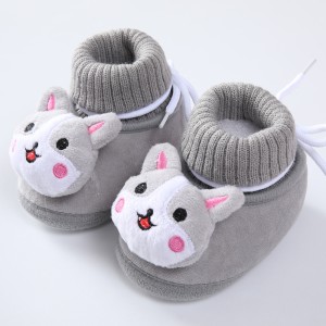 Cute High-Top Baby New Born Velvet Thickened Warm Cotton Shoes - gray Cute High-Top Baby New Born Velvet Thickened Warm Cotton Shoes - gray