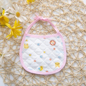 3 PCs Set Multi Pint Baby Bib Pure Cotton New Born Saliva Towel Pink