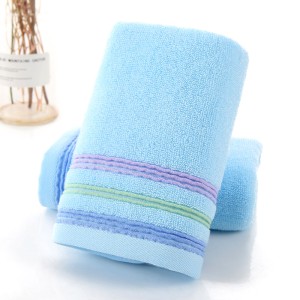Pure Cotton Jacquard Towel New Born Non-Shedding  Towel - blue