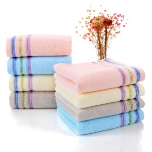 Pure Cotton Jacquard Towel New Born Non-Shedding  Towel - Pink
