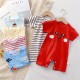 Newborn Pajamas Pure Cotton Short-Sleeved Baby Jumpsuit - blue