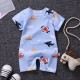 Pure Cotton Short-Sleeved Newborn Baby Jumpsuit - blue