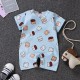 Pure Cotton Short-Sleeved Newborn Baby Jumpsuit - blue