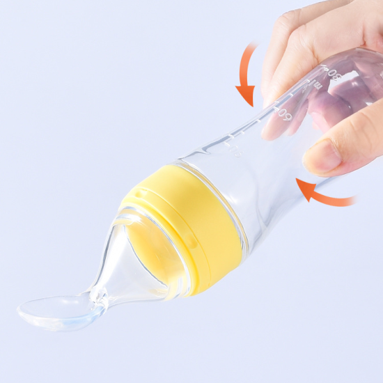 silicone soft Squeeze spoon new born baby feeder silicone soft Squeeze spoon new born baby feeder