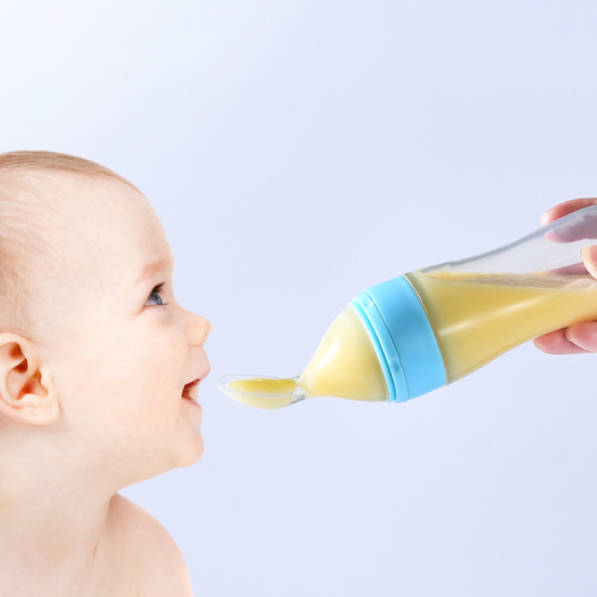 silicone soft Squeeze spoon new born baby feeder silicone soft Squeeze spoon new born baby feeder