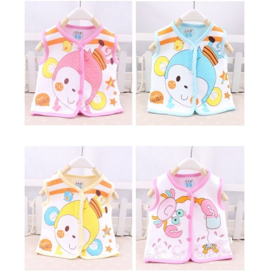 new born warm vest front open cute vest - blue