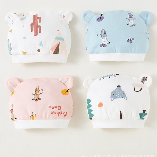 Spring And Autumn Thin Section Newborn Fetal Hat - white Spring And Autumn Thin Section Newborn Fetal Hat - white