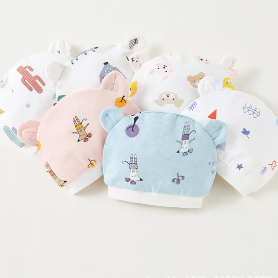 spring and autumn thin section newborn  fetal hat - Pink