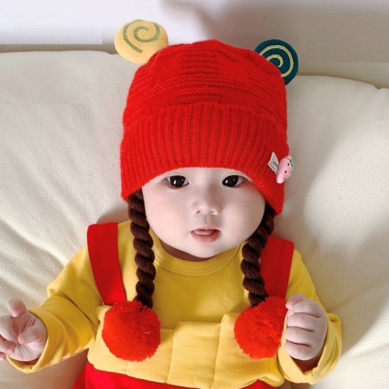 Ear Protection Wool Knitting Head Warm Windproof New Born Hat - red Ear Protection Wool Knitting Head Warm Windproof New Born Hat - red