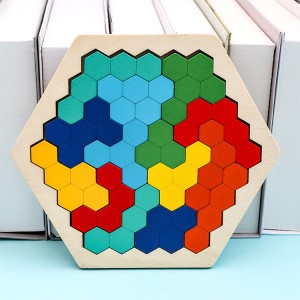 Wooden Color Imposition New Born  Early Education Honeycomb Puzzle