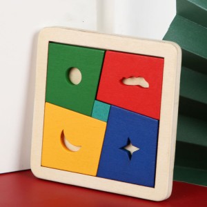 Wooden color imposition new born  early education honeycomb puzzle