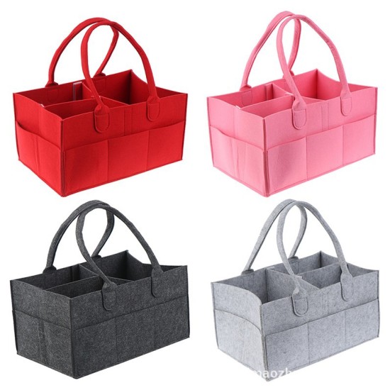 Cross-border felt new born  portable diaper bag - grey