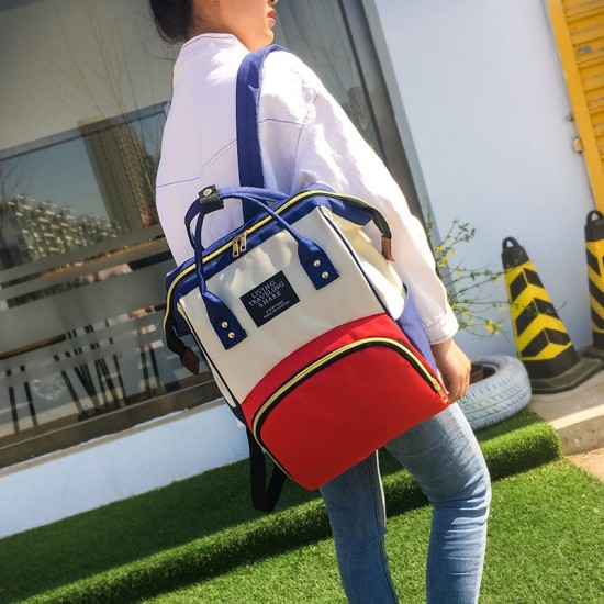 Mommy Baby Diaper Bag - Large Capacity Trendy Nylon Waterproof New Born Fashion Backpack Handbag Multi Functional Outing Bag - Multicolor Mommy Baby Diaper Bag - Large Capacity Trendy Nylon Waterproof New Born Fashion Backpack Handbag Multi Functional Outing Bag - Multicolor