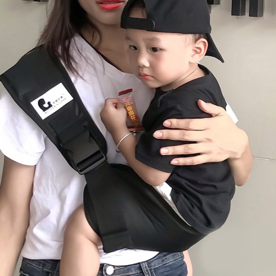 Portable Baby Carrier - Infants Baby Shoulder Half Wrapped Sling with Anti Slip Particles Soft Baby Straps for Newborn Kids 4-36 Months - Black Portable Baby Carrier - Infants Baby Shoulder Half Wrapped Sling with Anti Slip Particles Soft Baby Straps for Newborn Kids 4-36 Months - Black