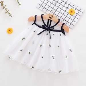  childrens clothing summer new baby girl sleeveless mesh dress 
