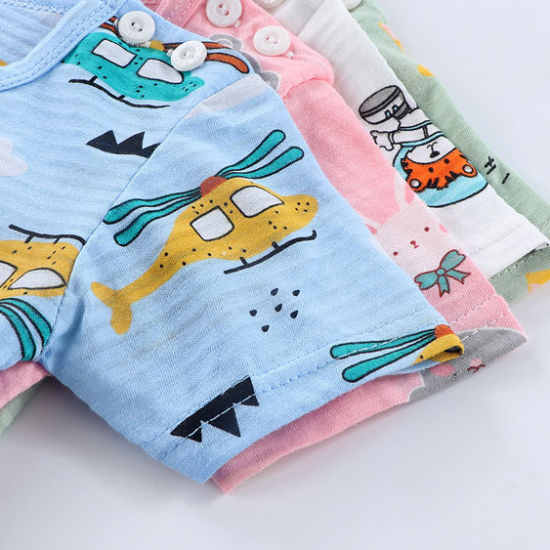 childrens short-sleeved shorts suit  new Born boys and girls baby summer t-shirt Matching Set - Pink