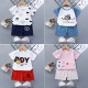 childrens short-sleeved t-shirt set summer New Born baby boys and girls T-shirt Matching Set