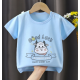 New Born Loose Printed Short Sleeves Boys And Girls O-neck T-shirt Casual kids Clothes Blue New Born Loose Printed Short Sleeves Boys And Girls O-neck T-shirt Casual kids Clothes Blue