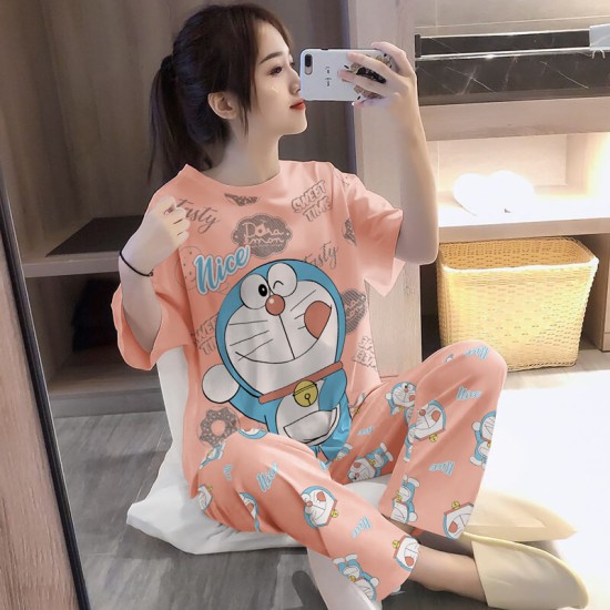 3 Pcs Nightwear Pajama Shorts Sets For Women Sleepwear - pink 3 Pcs Nightwear Pajama Shorts Sets For Women Sleepwear - pink