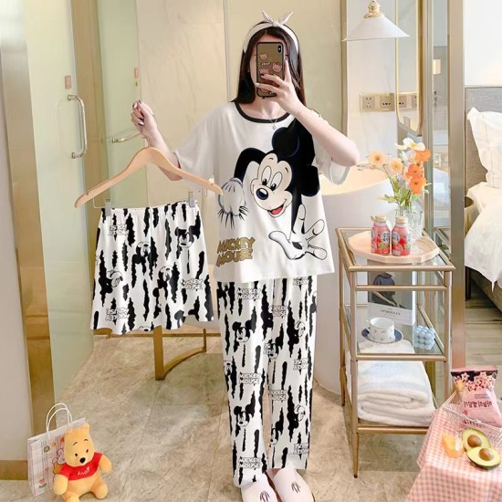 3 Pcs Cute Mickey Nightwear Pajama Shorts Sets For Women Sleepwear 3 Pcs Cute Mickey Nightwear Pajama Shorts Sets For Women Sleepwear