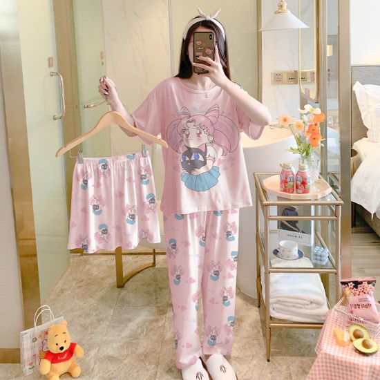 3 Pcs Cute Mickey Nightwear Pajama Shorts Sets For Women Sleepwear 3 Pcs Cute Mickey Nightwear Pajama Shorts Sets For Women Sleepwear