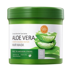 Aloe Vera Hair Mask - Moisturizing Repair Improve Bifurcation Nourish Hair Mask Treatments For Damaged Hair Keratin Hair Treatment 500G - Green