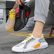 Mesh Lace-Up Sneakers for Men Lightweight Breathable Non-Slip Soft And Comfortable Shoes For Walking Running Jogging Exercise Gym and Outdoor Office Casual Shoes - Light Gray