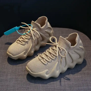 Mesh Lace-Up Sneakers for Women Lightweight Breathable Non-Slip Soft And Comfortable Shoes For Walking Running Jogging Exercise Gym and Outdoor Office Casual Shoes - Sand