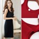Women Long Skirt Dress - European Style Soft Fabric Women Dress For Party Events Beach Office - Black