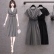 Women Dress - New Temperament Western Style Slimming Pure Color Stylish Dress For Women - Black Women Dress - New Temperament Western Style Slimming Pure Color Stylish Dress For Women - Black