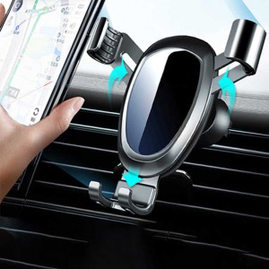 Air Vent Car Phone Holder - Round Shape Strong Grip Air Outlets Ball Head Car Mount Bracket Mobile Holder For All Type Of Car- Siver Air Vent Car Phone Holder - Round Shape Strong Grip Air Outlets Ball Head Car Mount Bracket Mobile Holder For All Type Of Car- Siver