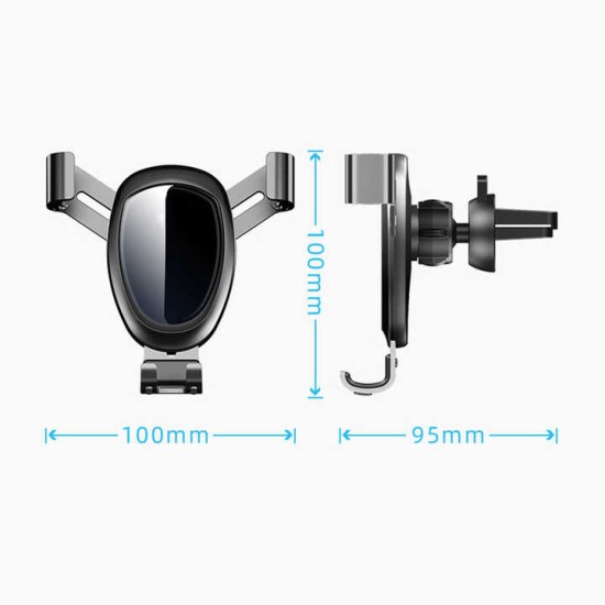 Air Vent Car Phone Holder - Round Shape Strong Grip Air Outlets Ball Head Car Mount Bracket Mobile Holder For All Type Of Car- Siver Air Vent Car Phone Holder - Round Shape Strong Grip Air Outlets Ball Head Car Mount Bracket Mobile Holder For All Type Of Car- Siver
