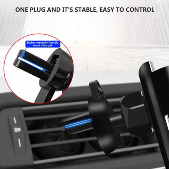 Air Vent Car Phone Holder - Square Shape Strong Grip Air Outlets Ball Head Car Mount Bracket Mobile Holder For All Type Of Car- Black Air Vent Car Phone Holder - Square Shape Strong Grip Air Outlets Ball Head Car Mount Bracket Mobile Holder For All Type Of Car- Black